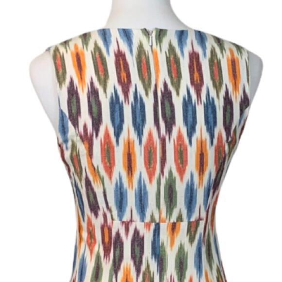 The Territory Ahead Women's Cream Orange Classic iKat Sheath Dress Size 4 - Picture 8 of 11